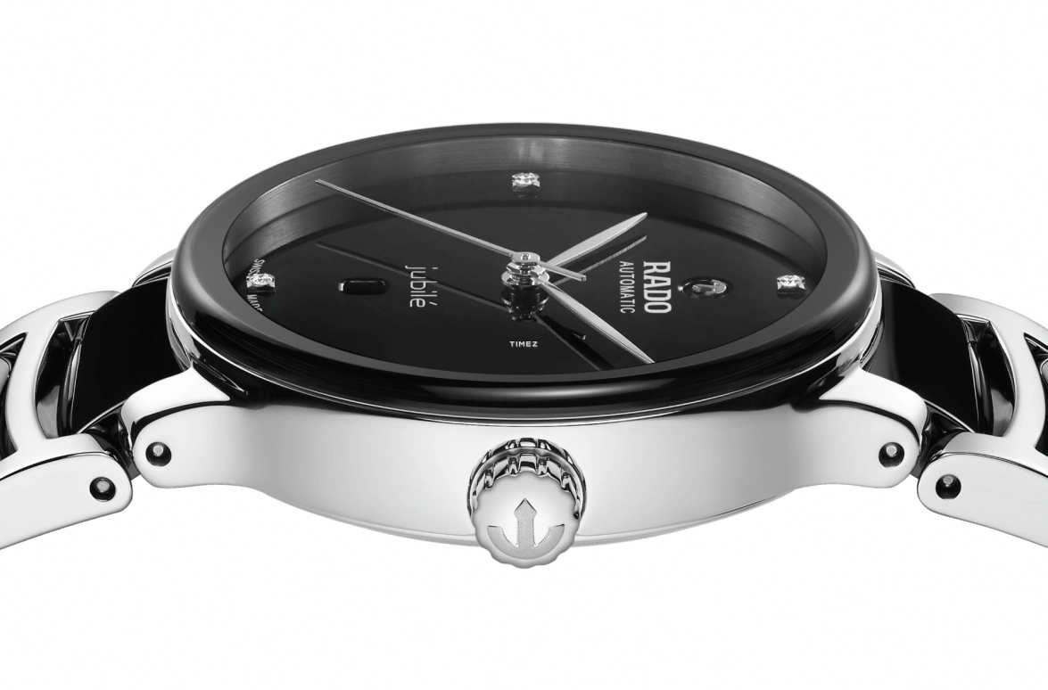 Rado,Centrix 30.50mm,30.50mm,Stainless Steel,Ceramic,Black,Automatic,Day,48hours,R30020712