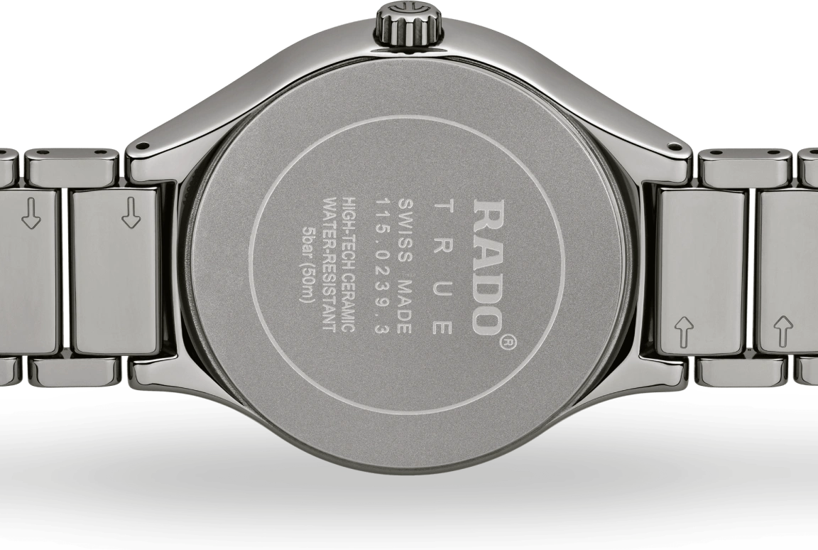 Rado,True Round 40mm,40mm,Ceramic,Black,Quartz,Day,In-house Caliber,R27239712