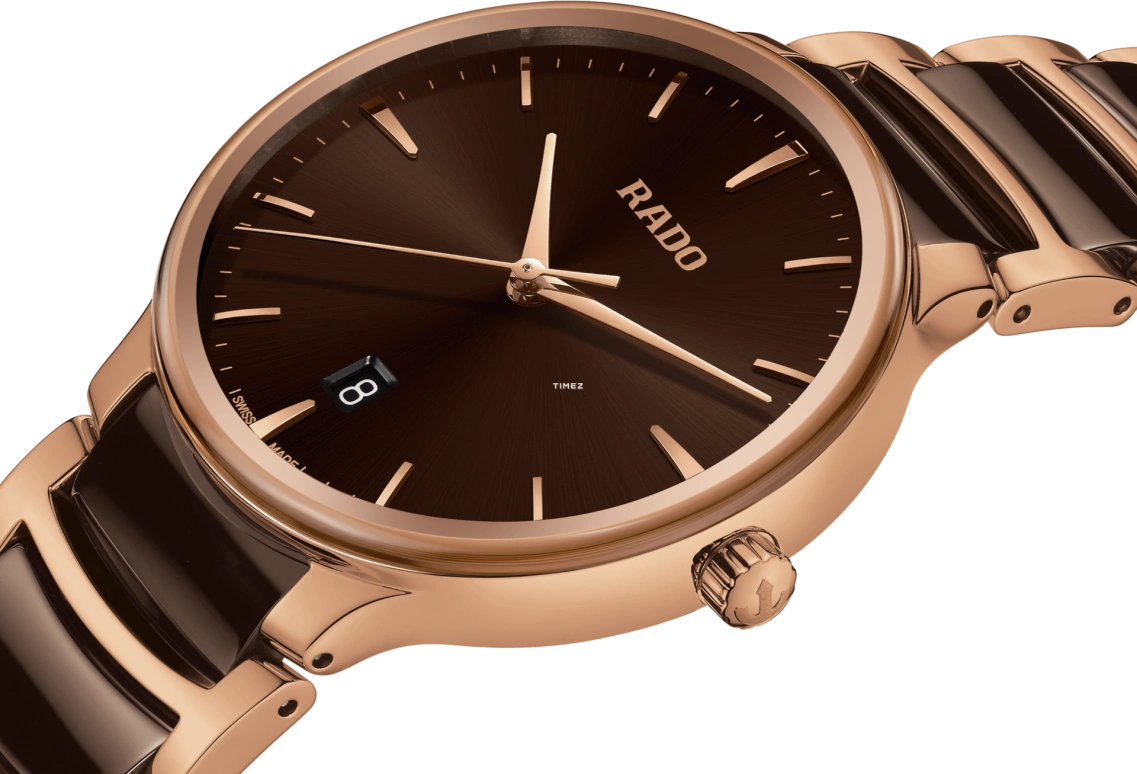 Rado,Centrix 39.50mm,39.50mm,Stainless Steel,Brown,Quartz,Day,Sapphire,Crystal Glass,R30023302