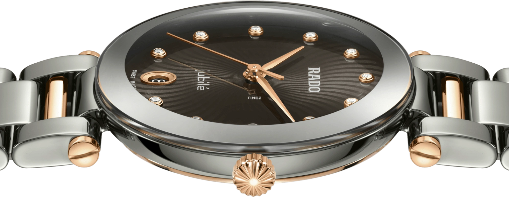 Rado,Centrix 31mm,31mm,Ceramic,Grey,Quartz,Day,In-house Caliber,R22241703