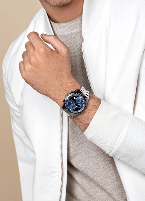Rado,HyperChrome 44mm,44mm,Stainless Steel,Blue,Automatic,60hours,Sapphire,R32042203
