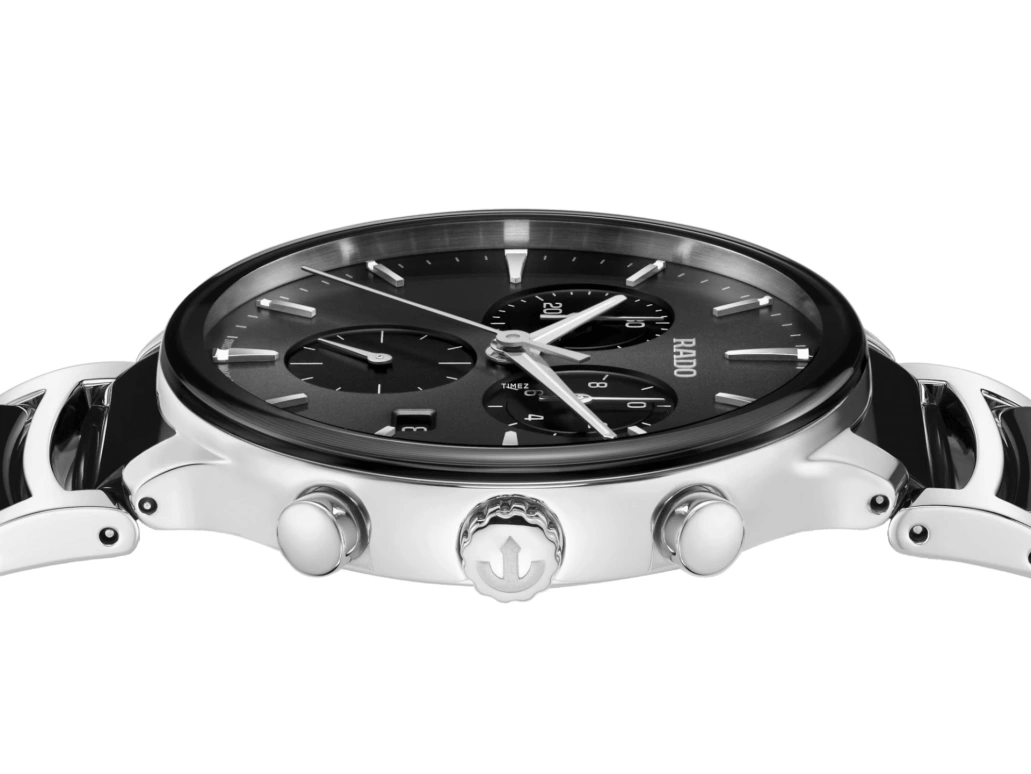 Rado,Centrix 41mm,41mm,Stainless Steel,Ceramic,Black,Quartz,Chronograph,Day,R30210152
