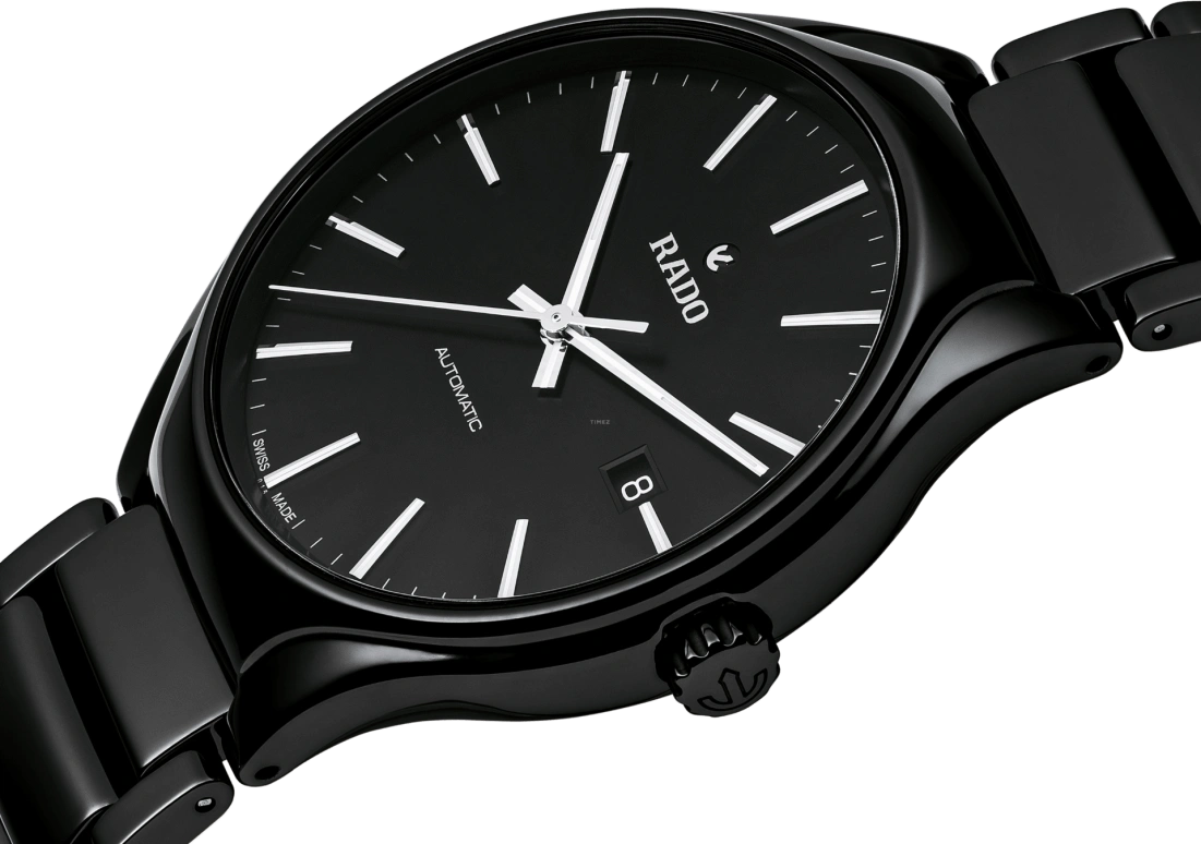 Rado,True Round 40mm,40mm,Ceramic,Black,Automatic,Day,80hours,R27056152