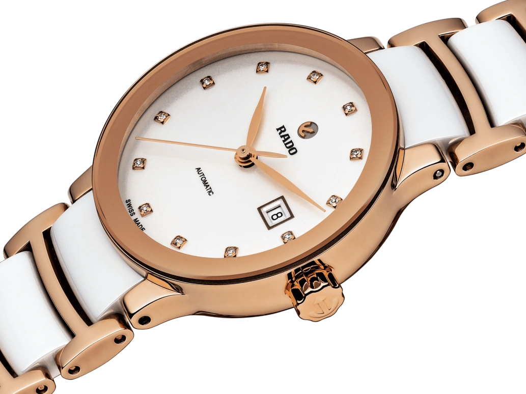 Rado,Centrix 28mm,28mm,Stainless Steel,Silver White,Automatic,38hours,Sapphire,Crystal Glass,R30183742