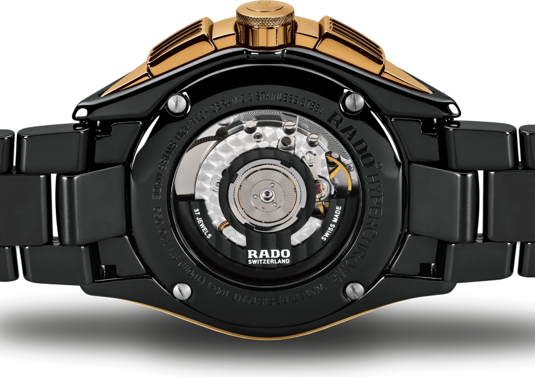 Rado,HyperChrome 45mm,45mm,Stainless Steel,Ceramic,Black,Automatic,Chronograph,Day,R32111162