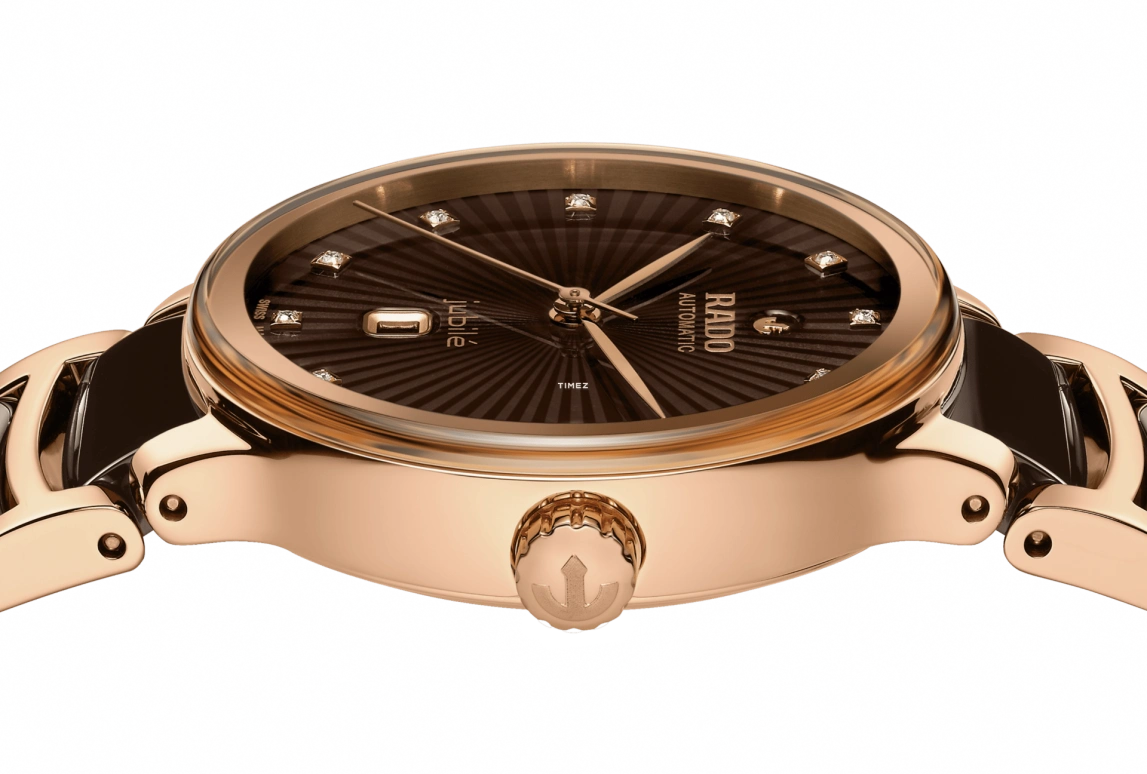 Rado,Centrix 30.50mm,30.50mm,Stainless Steel,Ceramic,Brown,Automatic,Day,48hours,R30019732