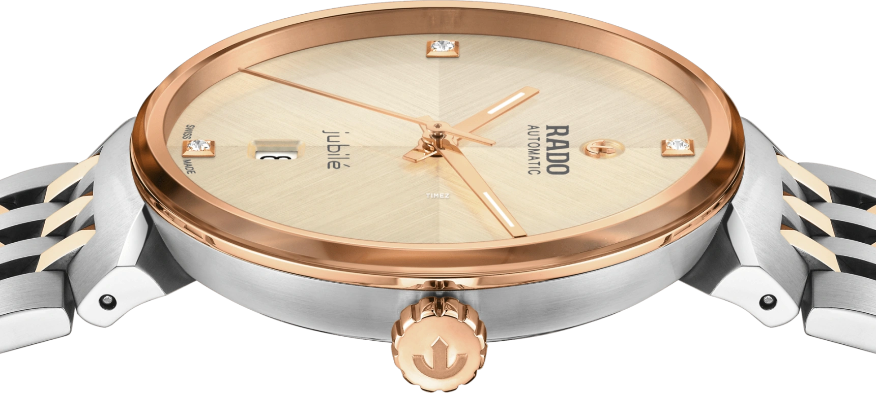 Rado,Florence 39mm,39mm,Stainless Steel,Champagne,Cream,Automatic,Day,Anti-magnetic,R48903703