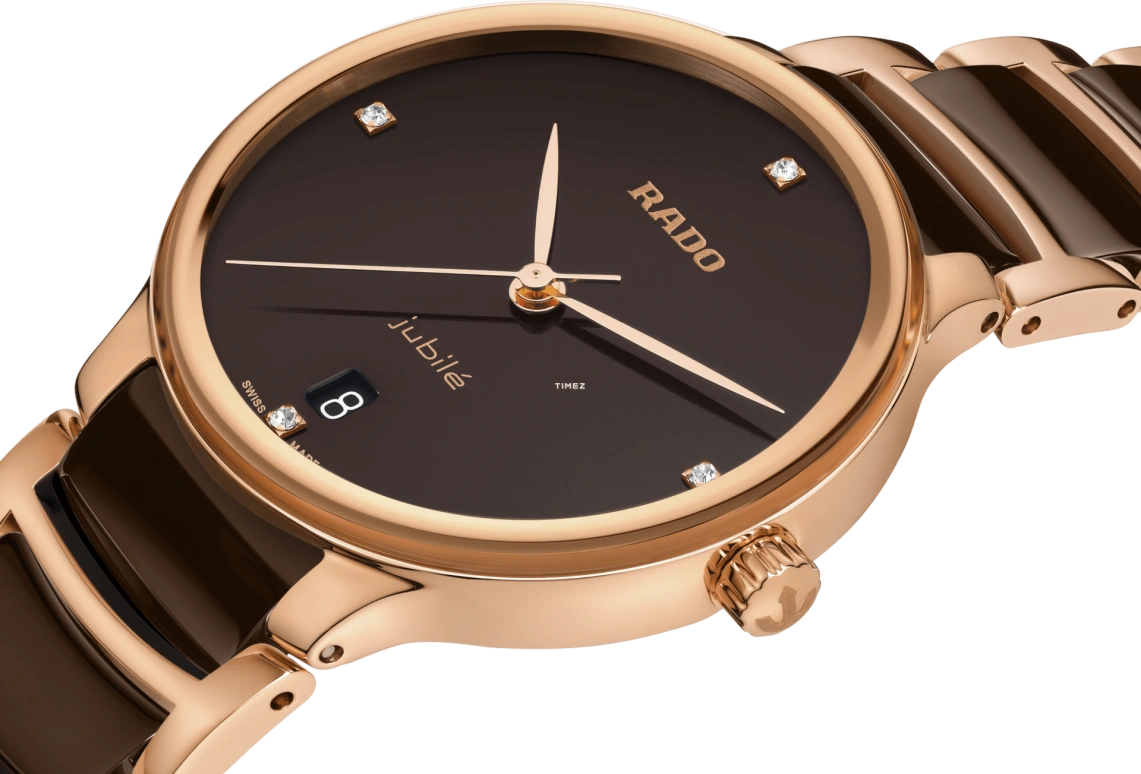 Rado,Centrix 35mm,35mm,Stainless Steel,Brown,Quartz,Day,In-house Caliber,R30038712