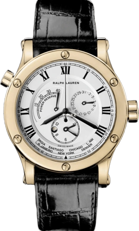 Ralph Lauren,Sporting 44.80mm,44.80mm,Rose Gold,Silver,Automatic,Day,Power Reserve Indicator,World Time,RLR0211700