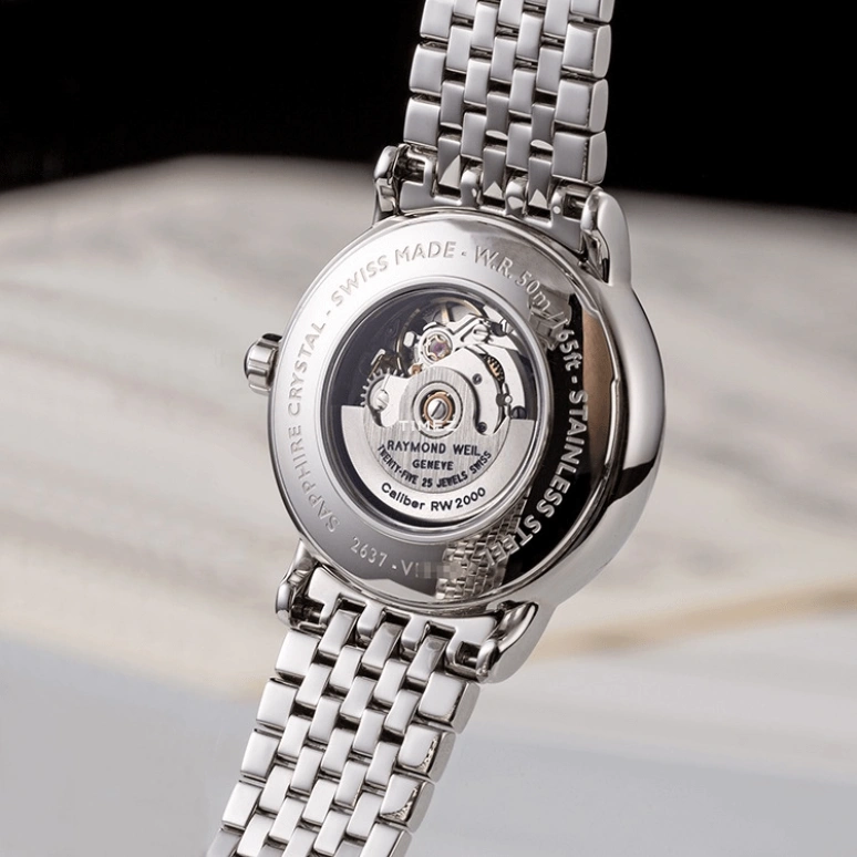 Raymond Weil,Women’s 30mm,30mm,Stainless Steel,Silver White,Automatic,Day,Round,2637,2637-STS-00966
