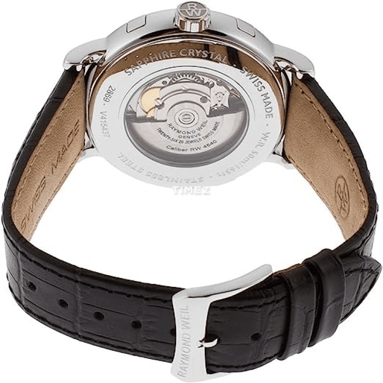 Raymond Weil,Men’s 44mm,44mm,Stainless Steel,Grey,Automatic,Moonphase,Sapphire,Crystal Glass,2869,2869-STC-65001