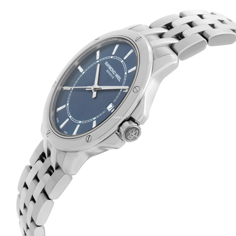 Raymond Weil,Men’s 39mm,39mm,Stainless Steel,Blue,Quartz,Day,Sapphire,Crystal Glass,5591,5591-ST-50001