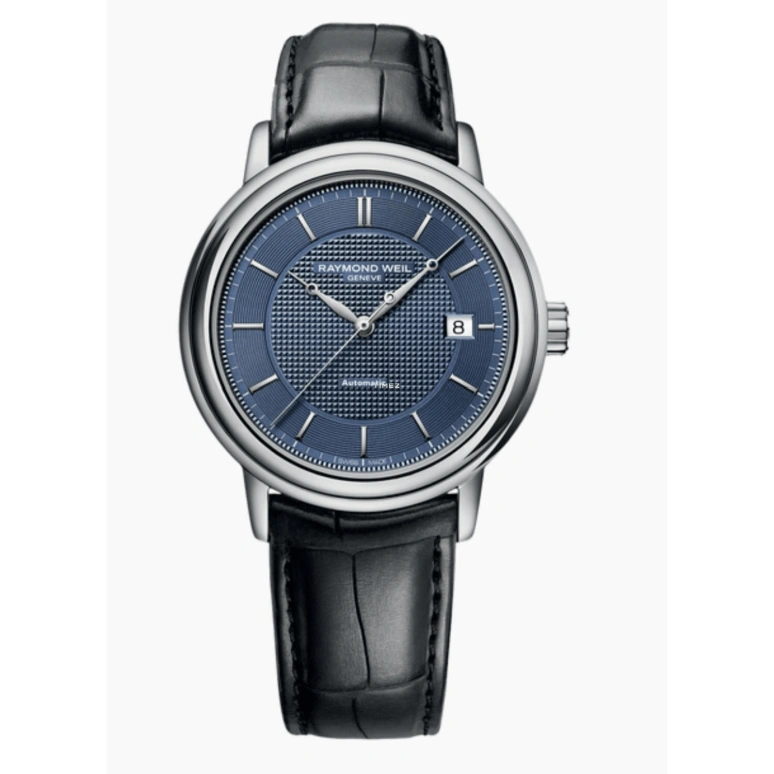 Raymond Weil,Men’s 39.50mm,39.50mm,Stainless Steel,Blue,Automatic,Day,Sapphire,Crystal Glass,2837,2837-STC-50001