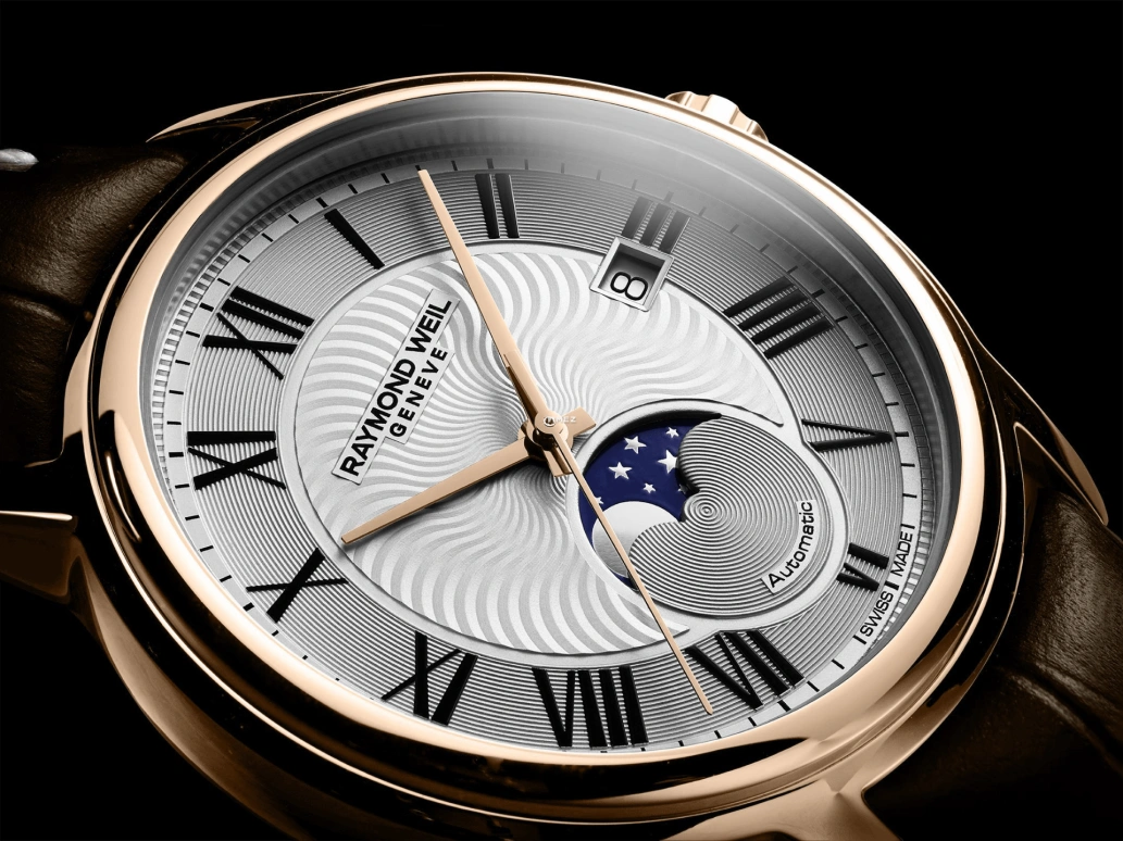 Raymond Weil,Men’s 40mm,40mm,Stainless Steel,Silver,Grey,Automatic,Moonphase,Day,2239,2239-PC5-00659