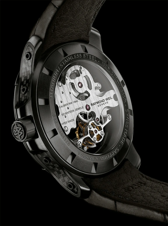 Raymond Weil,Men’s 46mm,46mm,Stainless Steel,Titanium,Black,Handwound,Tourbillon,Sapphire,Crystal Glass,1842,1842-BSF-20001
