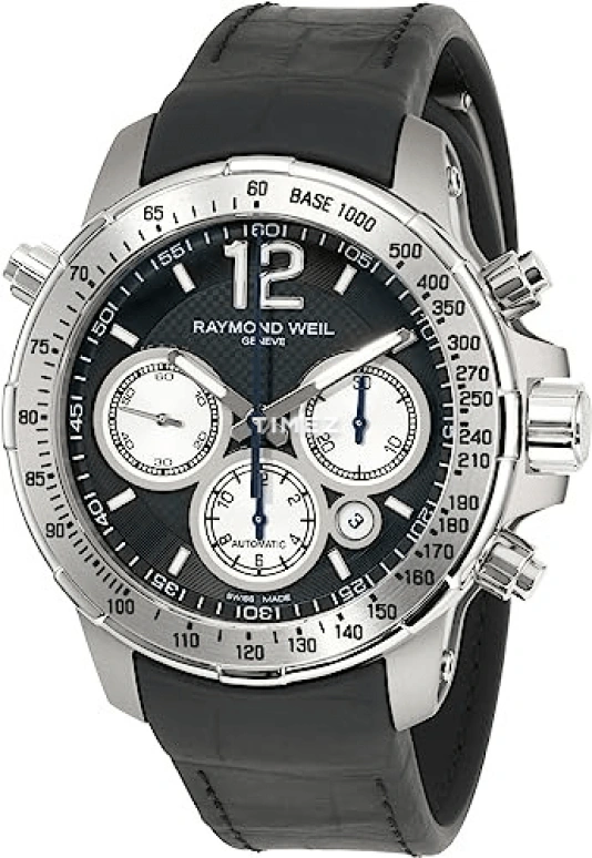 Raymond Weil,Men’s 43mm,43mm,Stainless Steel,Titanium,Black,Automatic,Chronograph,Day,7700,7700-TIR-05207