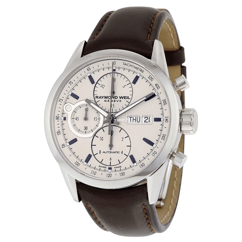 Raymond Weil,Men’s 42mm,42mm,Stainless Steel,White,Automatic,Chronograph,Date,Day,7730,7730-STC-65112