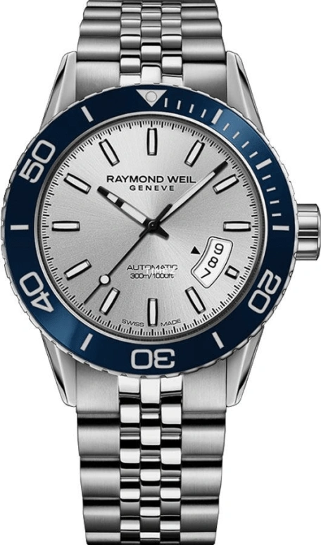 Raymond Weil,Men’s 42mm,42mm,Stainless Steel,Silver,Automatic,Day,Sapphire,Crystal Glass,2760,2760-ST4-65001