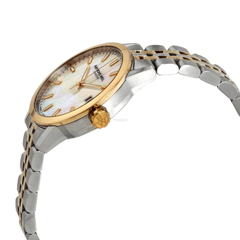 Raymond Weil,Women’s 34mm,34mm,Stainless Steel,White,Quartz,Day,Sapphire,Crystal Glass,5634,5634-STP-97021