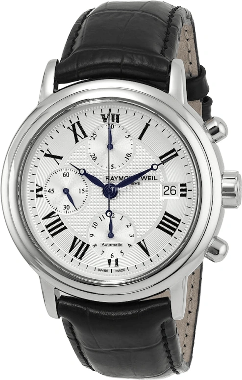 Raymond Weil,Men’s 41.50mm,41.50mm,Stainless Steel,Silver White,Automatic,Chronograph,Day,7737,7737-STC-00659