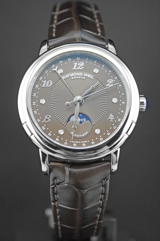 Raymond Weil,Women’s 36mm,36mm,Stainless Steel,Brown,Automatic,Moonphase,Day,2739,2739-L2-05785