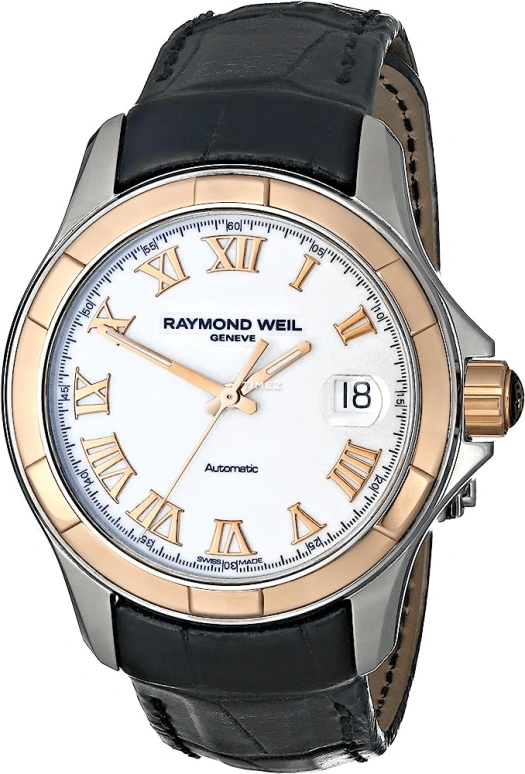 Raymond Weil,Men’s 39mm,39mm,Stainless Steel,White,Automatic,Day,Sapphire,Crystal Glass,2970,2970-SC5-00308