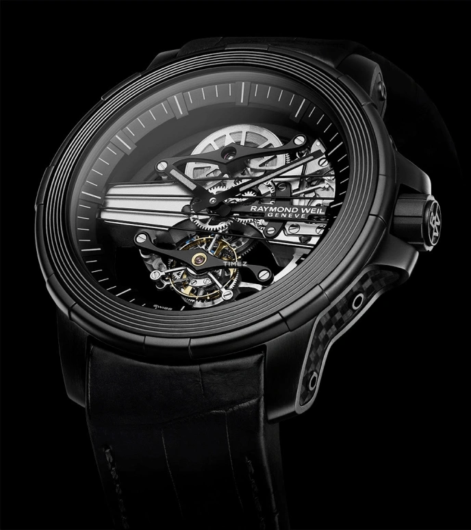 Raymond Weil,Men’s 46mm,46mm,Stainless Steel,Titanium,Black,Handwound,Tourbillon,Sapphire,Crystal Glass,1842,1842-BSF-20001