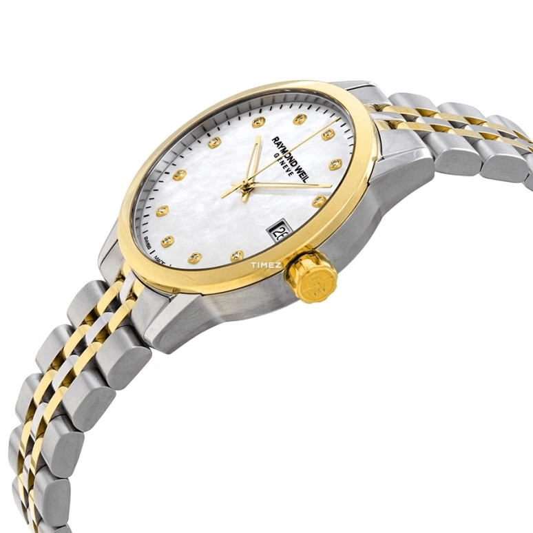 Raymond Weil,Women’s 34mm,34mm,Stainless Steel,White,Quartz,Day,Sapphire,Crystal Glass,5634,5634-STP-97081
