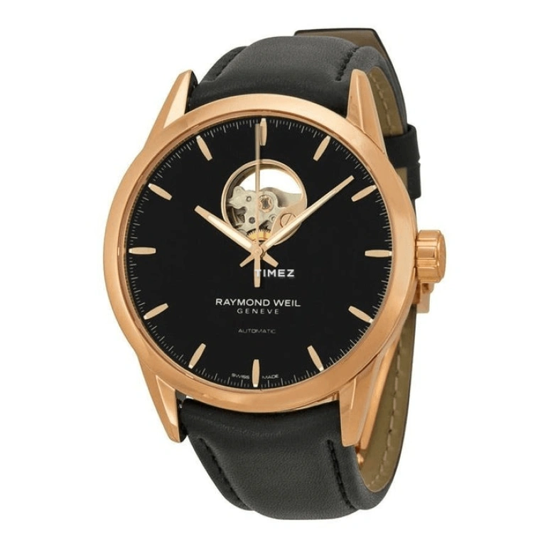 Raymond Weil,Men’s 43mm,43mm,Stainless Steel,Rose Gold,Black,Automatic,Sapphire,Crystal Glass,Round,2710,2710-PC5-20011