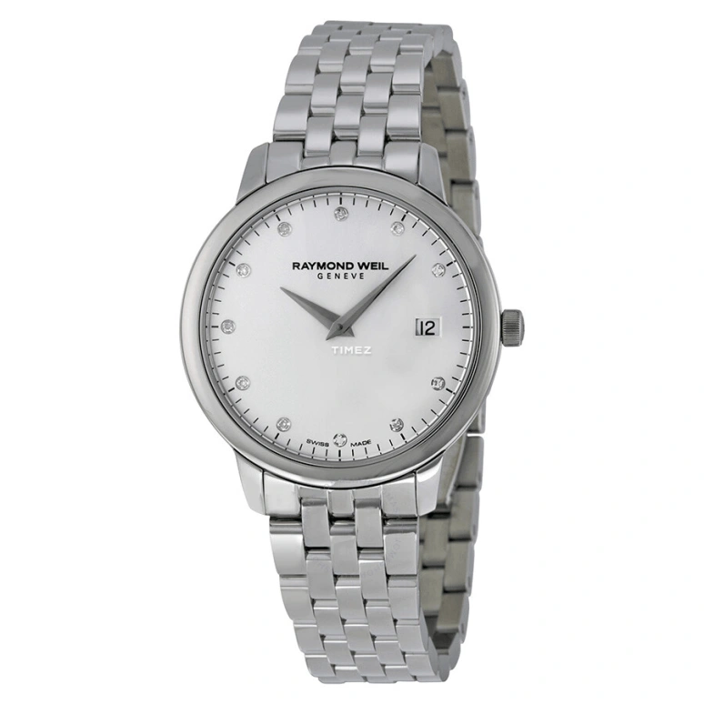 Raymond Weil,Women’s 34mm,34mm,Stainless Steel,Silver,Quartz,Day,Sapphire,Crystal Glass,5388,5388-ST-65081