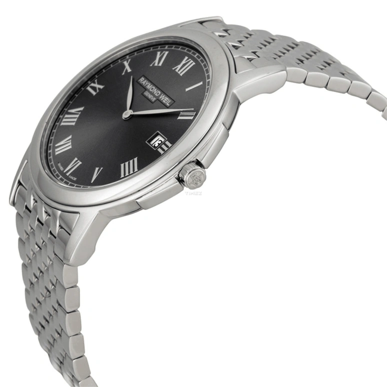 Raymond Weil,Men’s 39mm,39mm,Stainless Steel,Grey,Quartz,Day,Sapphire,Crystal Glass,5466,5466-ST-00608