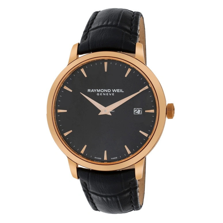 Raymond Weil,Men’s 39mm,39mm,Stainless Steel,Rose Gold,Black,Quartz,Day,Sapphire,Crystal Glass,5488,5488-PC5-20001