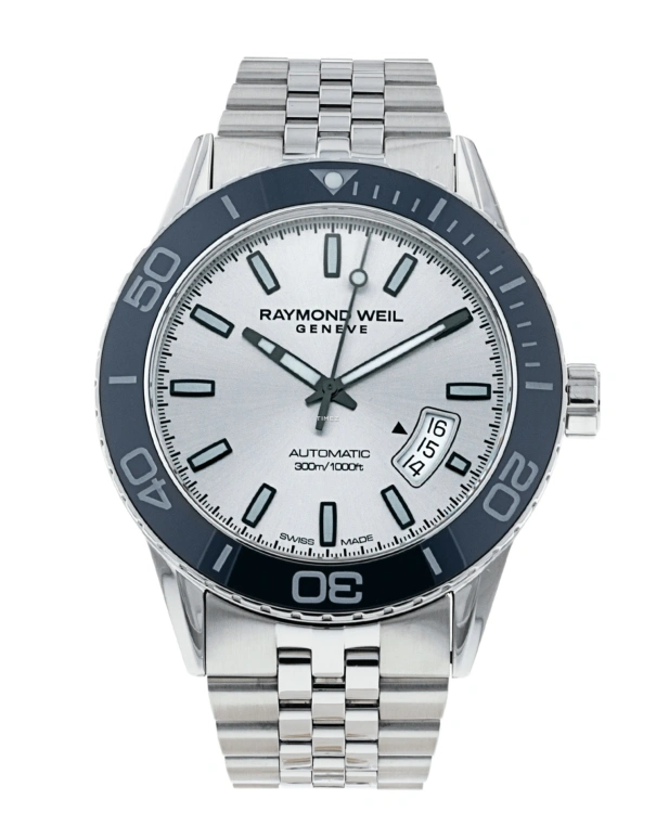 Raymond Weil,Men’s 42mm,42mm,Stainless Steel,Silver,Automatic,Day,Sapphire,Crystal Glass,2760,2760-ST4-65001