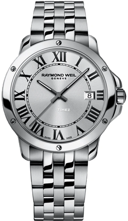 Raymond Weil,Men’s 39mm,39mm,Stainless Steel,Silver,Quartz,Day,Sapphire,Crystal Glass,5591,5591-ST-00659