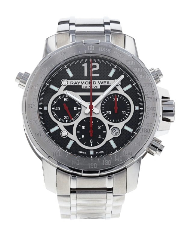 Raymond Weil,Men’s 46mm,46mm,Stainless Steel,Black,Automatic,Chronograph,Day,7800,7800-ST-05207