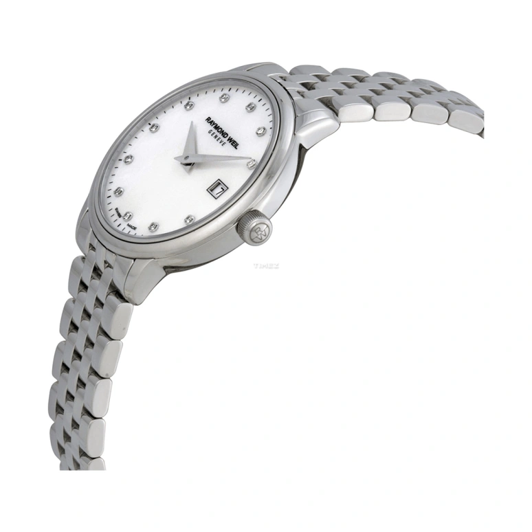 Raymond Weil,Women’s 29mm,29mm,Stainless Steel,White,Quartz,Day,Sapphire,Crystal Glass,5988,5988-ST-97081