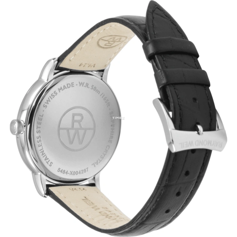 Raymond Weil,Men’s 39mm,39mm,Stainless Steel,Silver,Grey,Quartz,Day,Sapphire,Crystal Glass,5484,5484-STC-65001