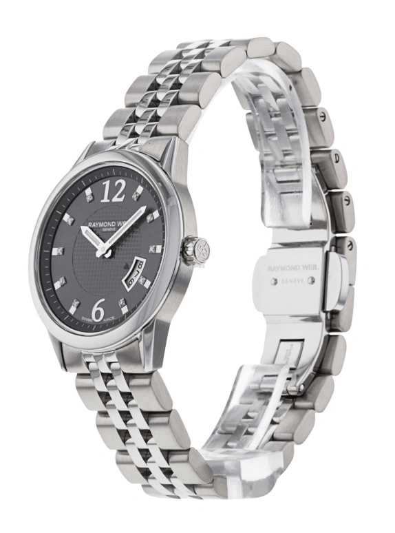 Raymond Weil,Women’s 29mm,29mm,Stainless Steel,Grey,Quartz,Day,Sapphire,Crystal Glass,5670,5670-ST-05645