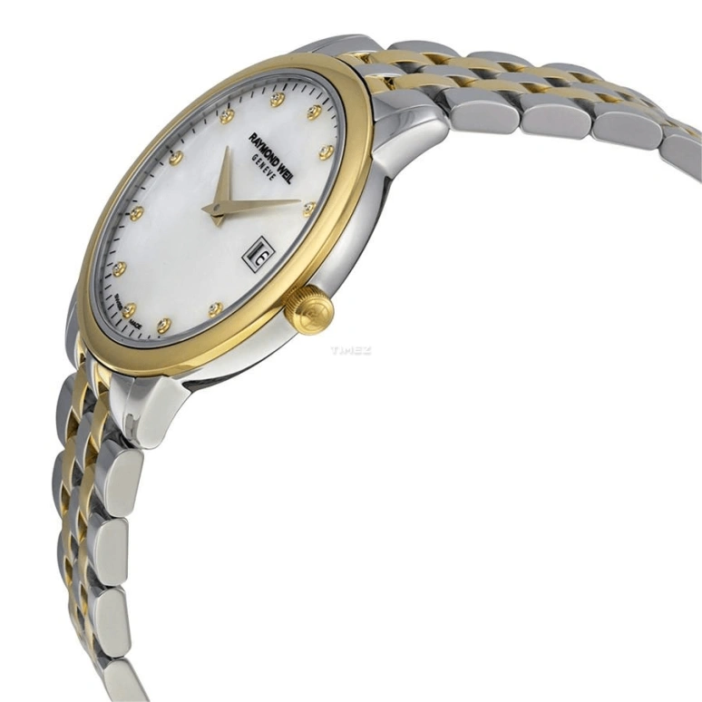 Raymond Weil,Women’s 34mm,34mm,Stainless Steel,White,Quartz,Day,Sapphire,Crystal Glass,5388,5388-STP-97081