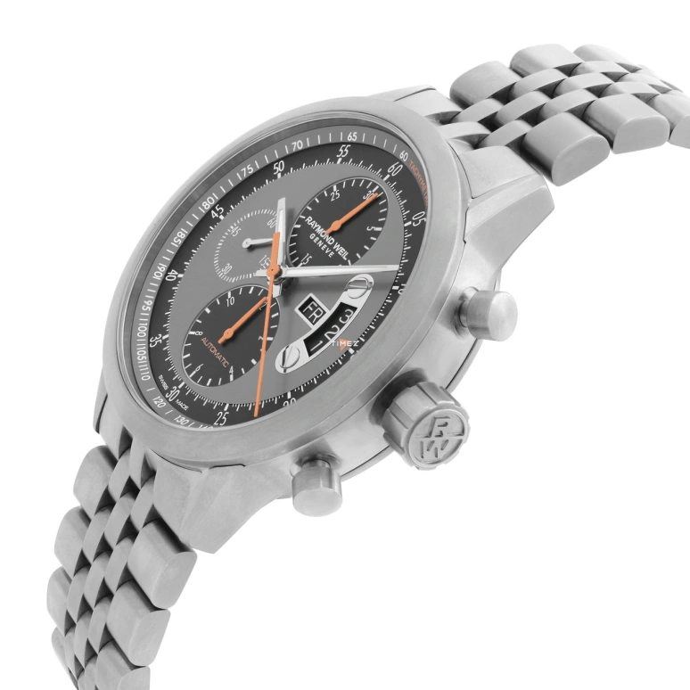 Raymond Weil,Men’s 45mm,45mm,Stainless Steel,Silver,Grey,Automatic,Chronograph,Date,Day,7745,7745-TI-05609