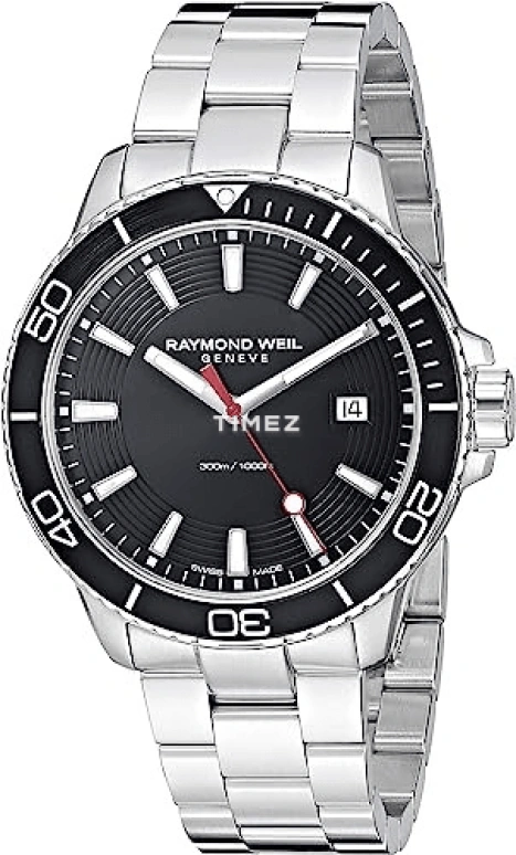 Raymond Weil,Men’s 41mm,41mm,Stainless Steel,Black,Quartz,Day,Sapphire,Crystal Glass,8260,8260-ST1-20001