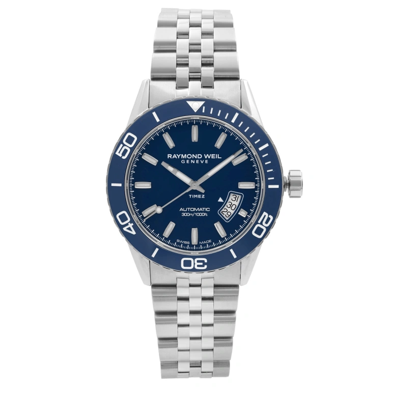 Raymond Weil,Men’s 42mm,42mm,Stainless Steel,Blue,Automatic,Day,Sapphire,Crystal Glass,2760,2760-ST3-50001