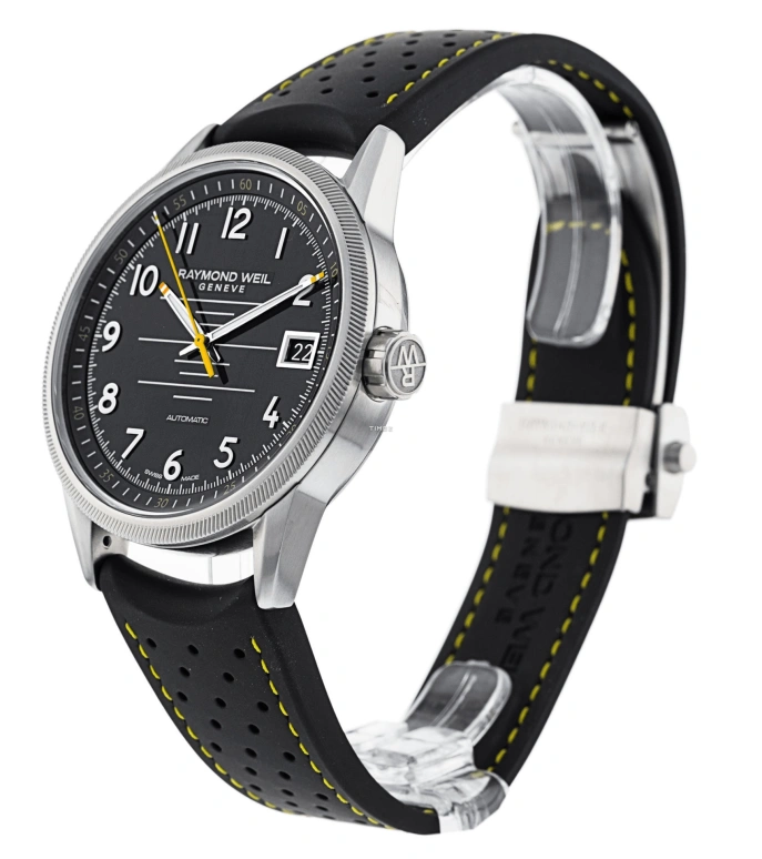 Raymond Weil,Men’s 42.50mm,42.50mm,Stainless Steel,Black,Automatic,Day,Sapphire,Crystal Glass,2754,2754-SR-05200