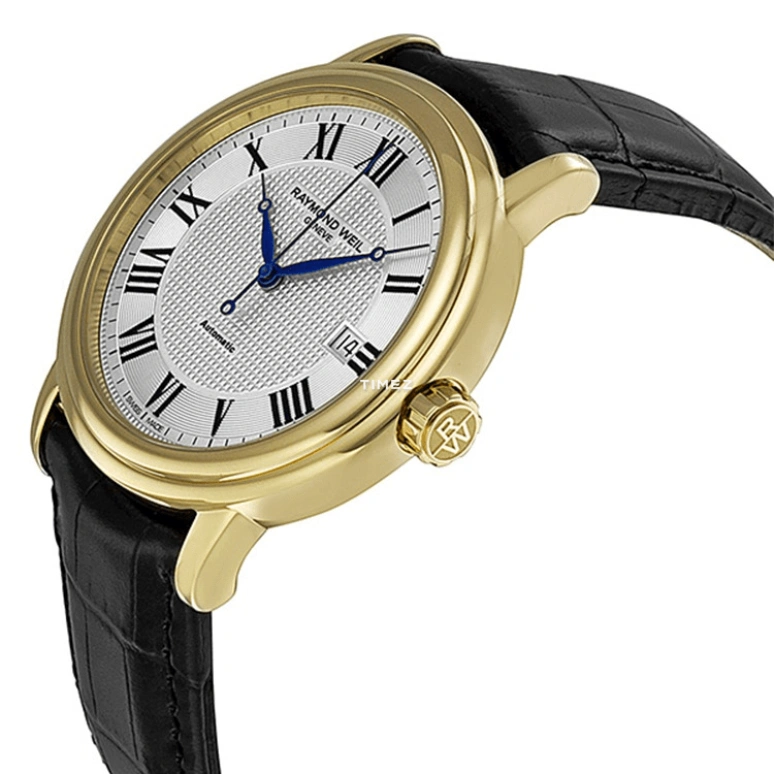 Raymond Weil,Men’s 39.50mm,39.50mm,Yellow Gold,Silver,Automatic,Day,Sapphire,Crystal Glass,2837,2837-PC-00659