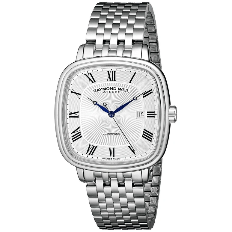 Raymond Weil,Men’s 40x48mm,40x48mm,Stainless Steel,Silver,Automatic,Day,Sapphire,Crystal Glass,2867,2867-ST-00659