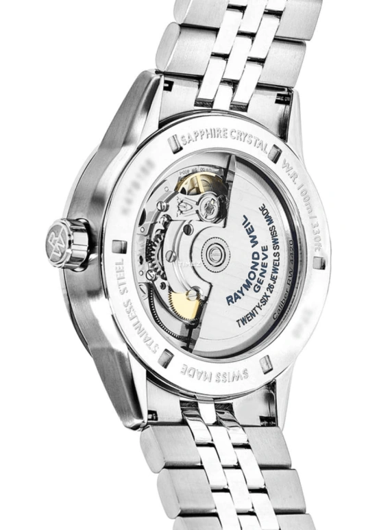 Raymond Weil,Men’s 42.50mm,42.50mm,Stainless Steel,Black,Automatic,Day,Sapphire,Crystal Glass,2740,2740-ST-20021