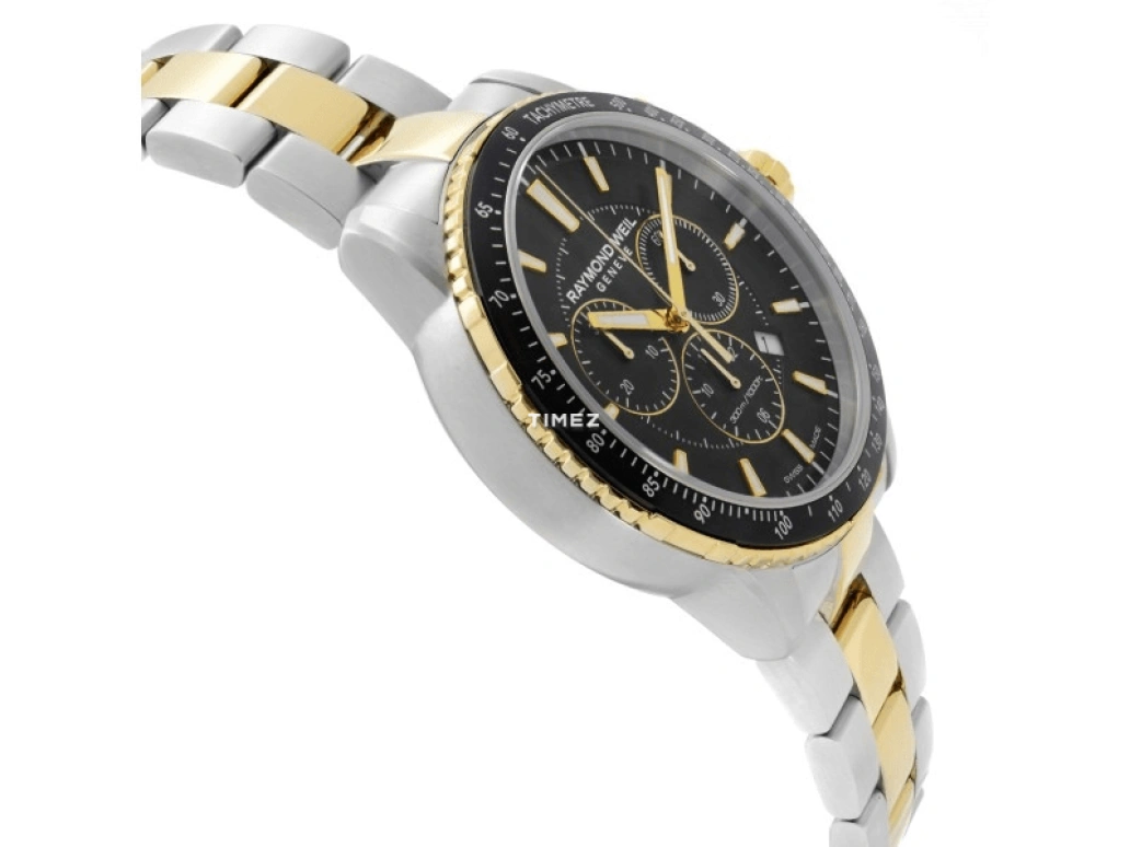 Raymond Weil,Men’s 43mm,43mm,Stainless Steel,Black,Quartz,Chronograph,Day,8570,8570-SP1-20001