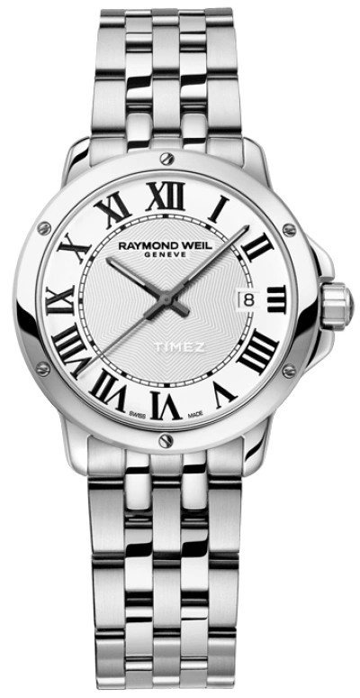 Raymond Weil,Women’s 28mm,28mm,Stainless Steel,White,Quartz,Day,Sapphire,Crystal Glass,5391,5391-ST-00300