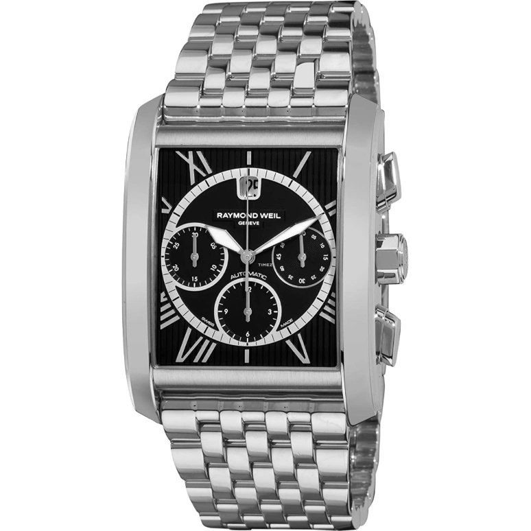Raymond Weil,Men’s 50mm,50mm,Stainless Steel,Black,Automatic,Chronograph,Day,4878,4878-ST-00200