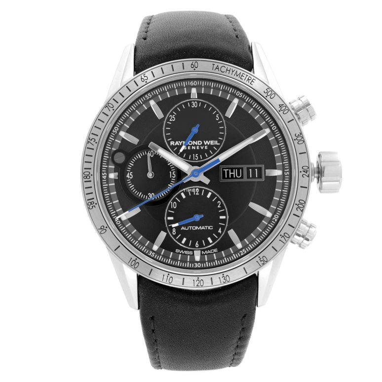 Raymond Weil,Men’s 42mm,42mm,Stainless Steel,Black,Automatic,Chronograph,Date,Day,7731,7731-STC-20021